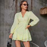 Long Sleeve V-neck Spring Dress Sai Feel